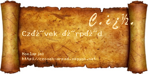 Czövek Árpád névjegykártya