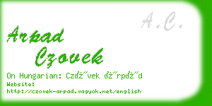 arpad czovek business card